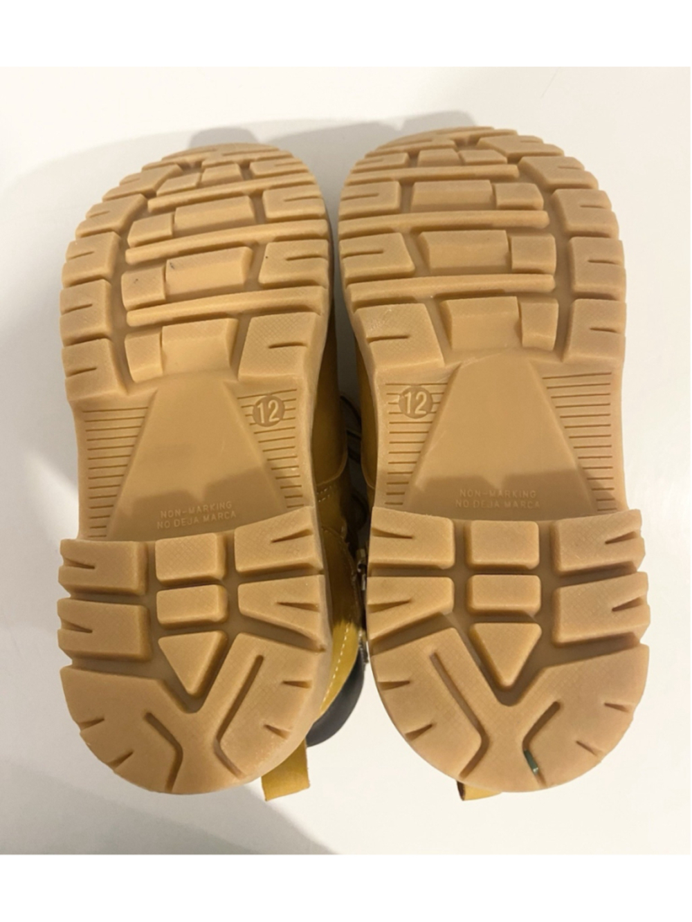 George Kids Size 12 Tan Wheat Work Boots Lace Up Side Zip Lug Sole - Picture 5 of 7